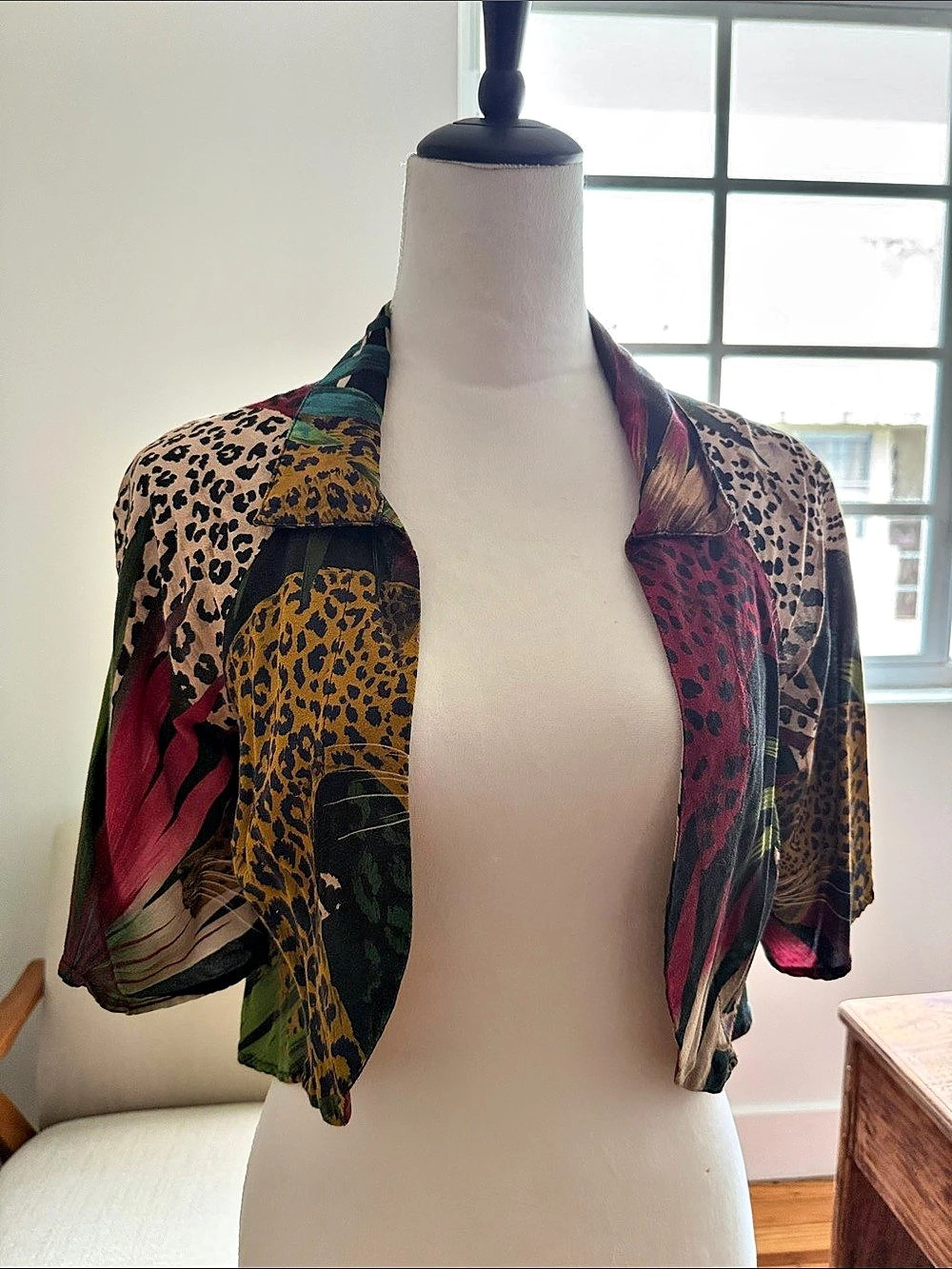 Farm Rio Animal Print Open Front Top